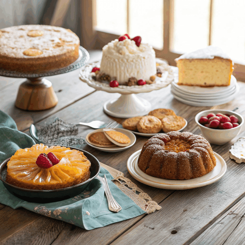 assorted vintage desserts
