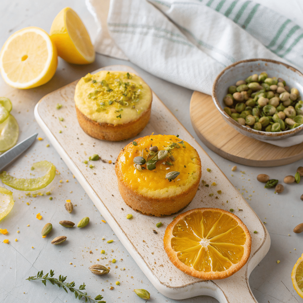 three mini polenta cakes