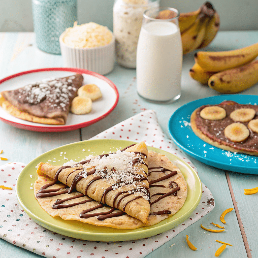 Thai banana roti variations on a dessert table