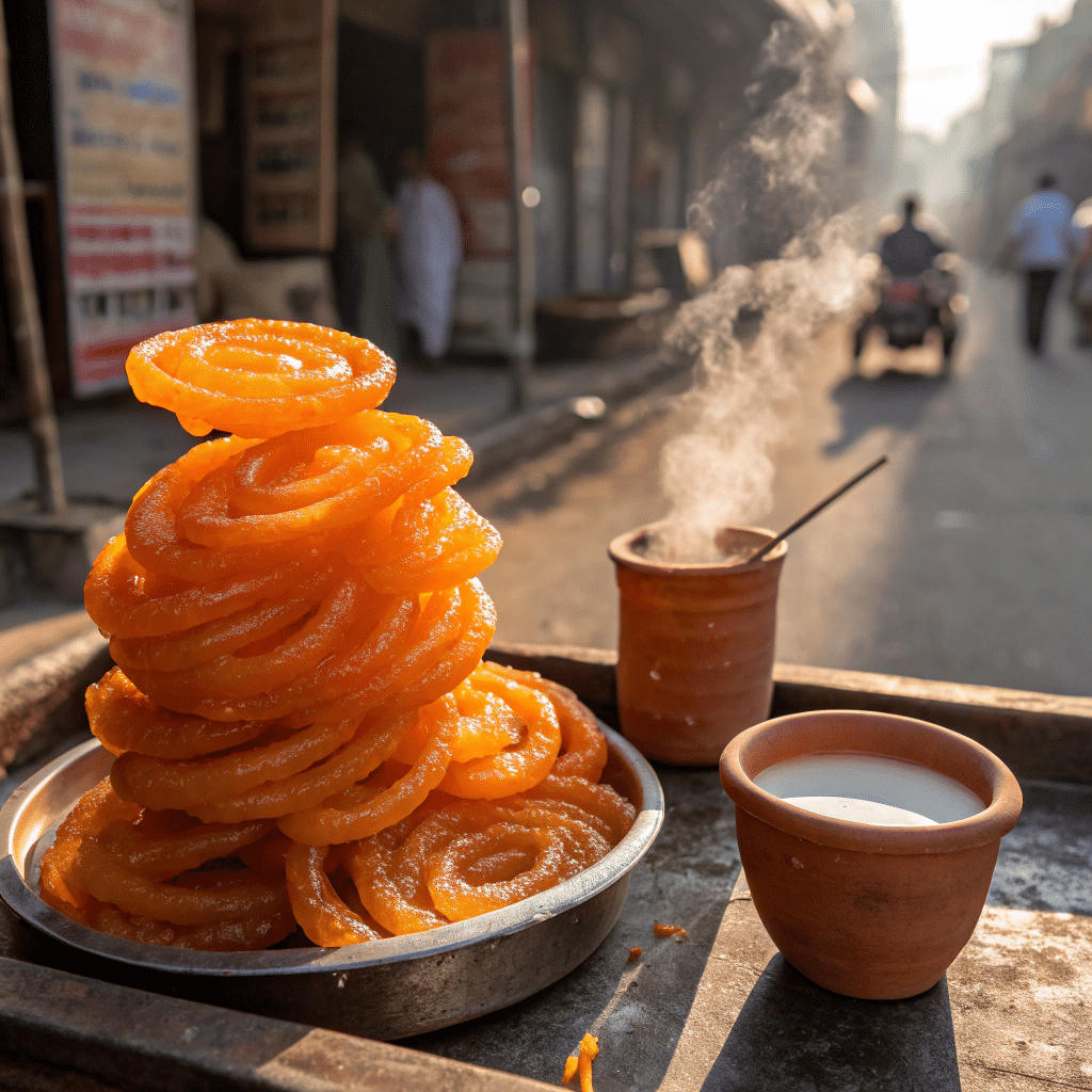 orange jalebi spirals