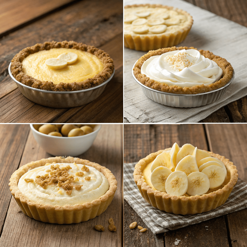 four mini banana pies