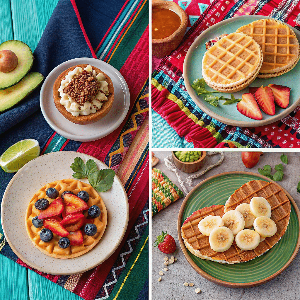 food spread showing different versions of obleas