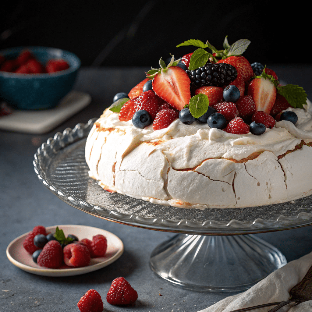 Crisp white pavlova
