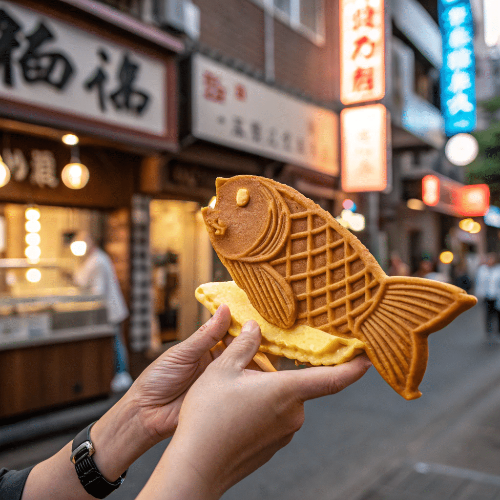 Fish-shaped taiyaki waffle