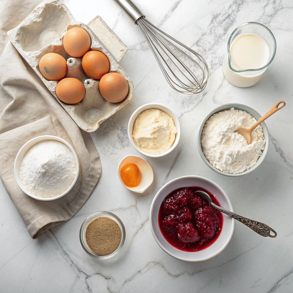 ingredients for jelly roll cake