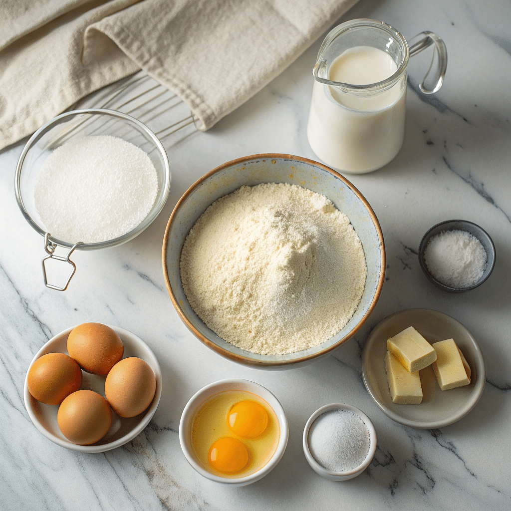 all ingredients for rice flour crepes