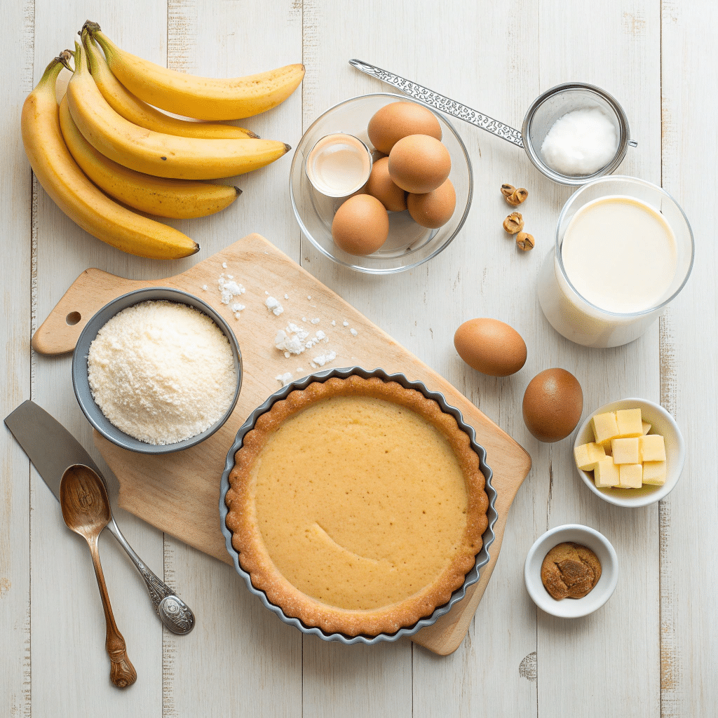 all the ingredients for banana chiffon pie