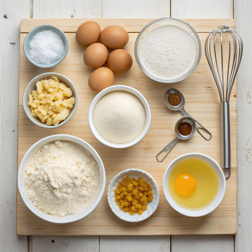 ingredients for Chinese egg waffles