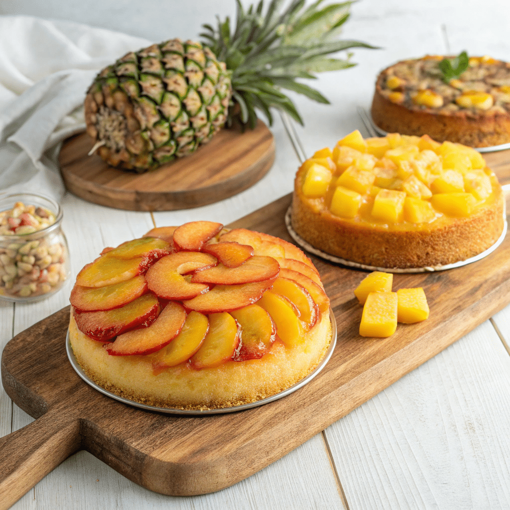 three pineapple upside down cake variations