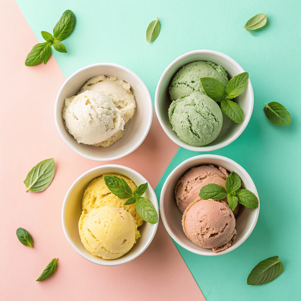 different herbal ice cream