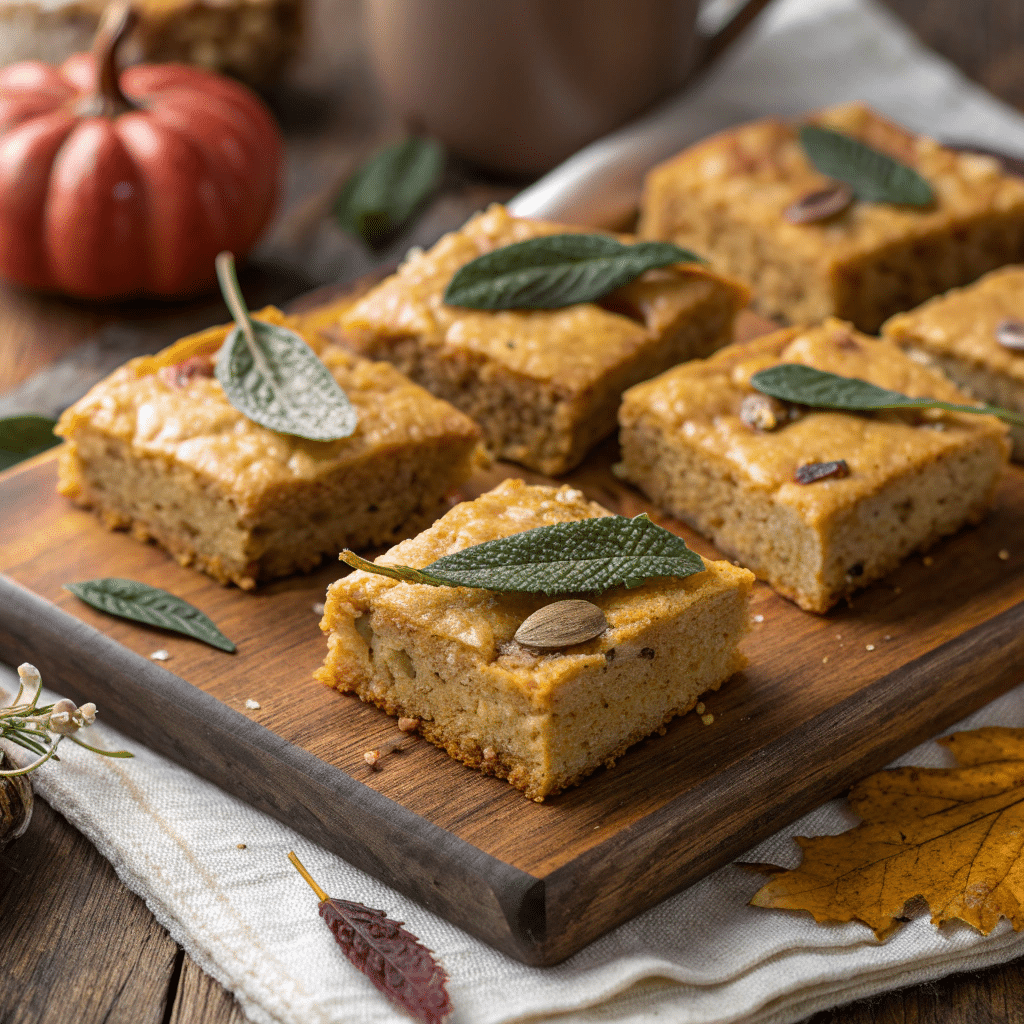 Gooey blondie squares with golden edges