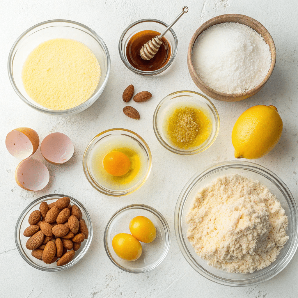 ingredients for almond flour lemon bars