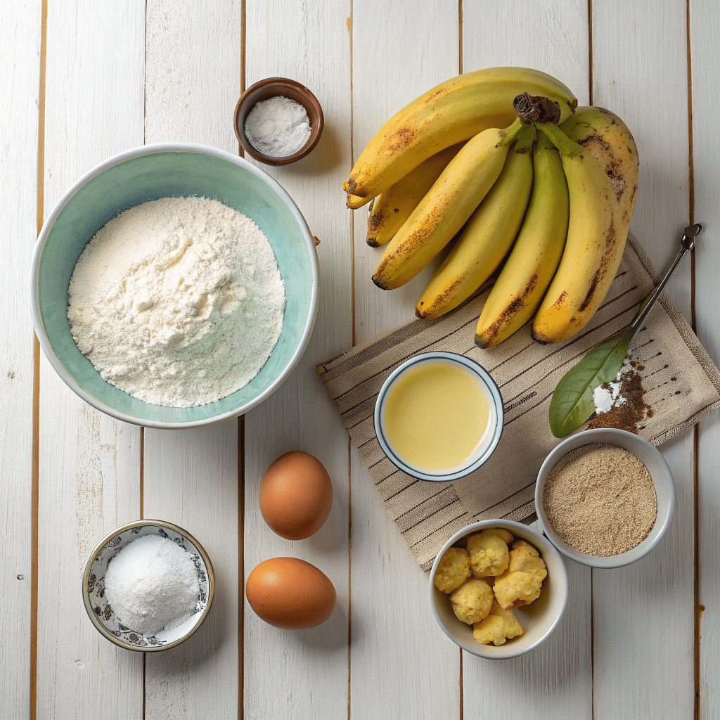 ingredients for Thai banana roti