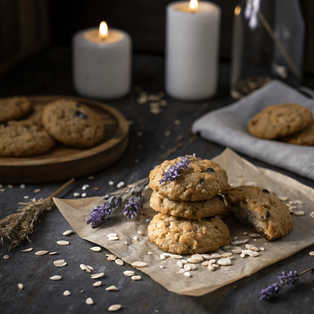 oatmeal cookies with lavender buds