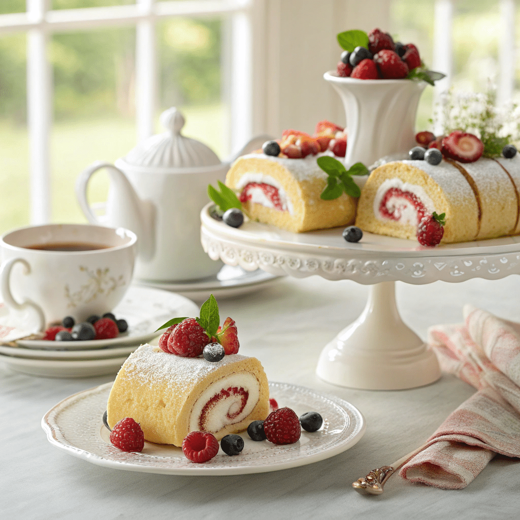 jelly roll cake slices