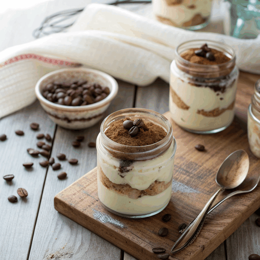 creamy tiramisu parfait cups