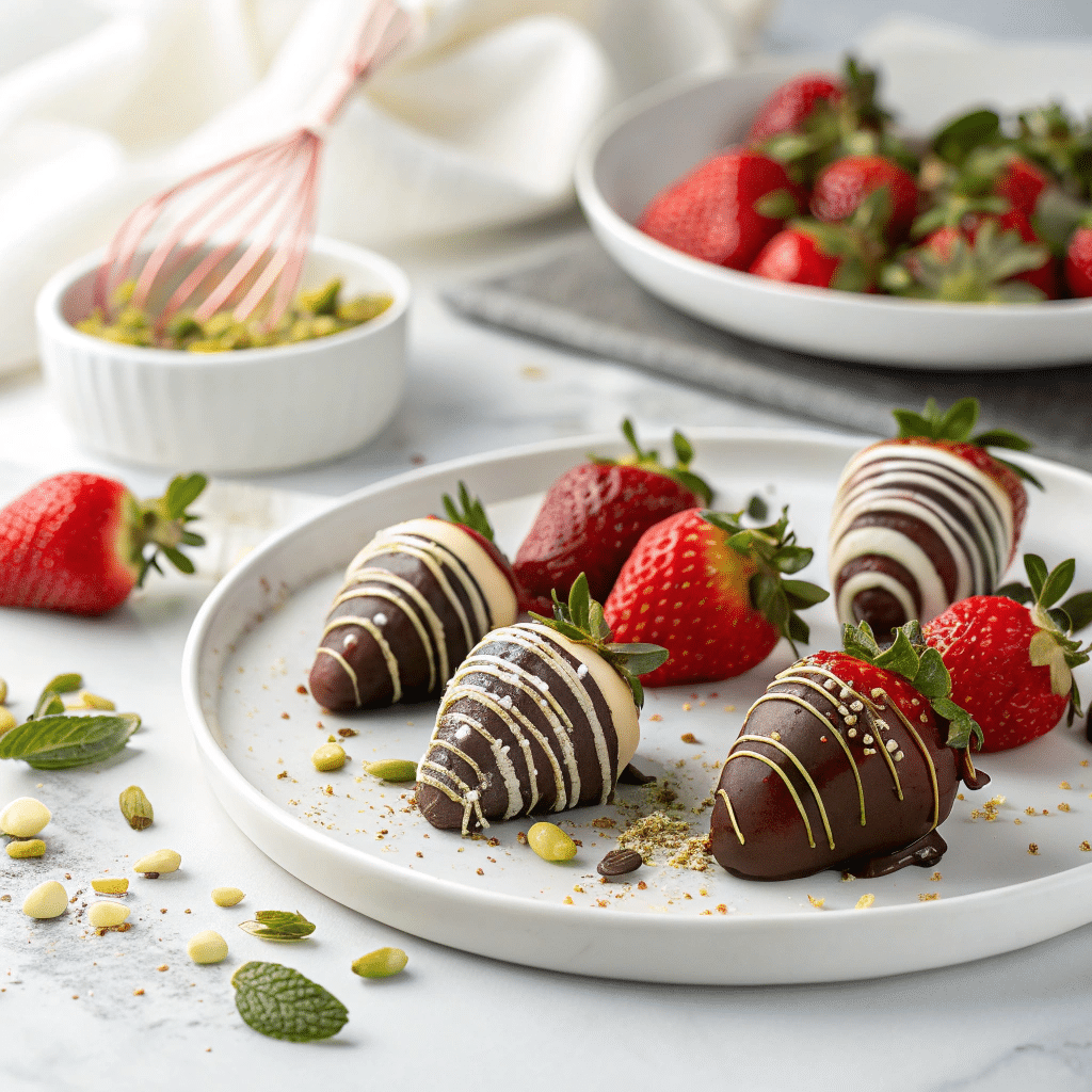 glossy chocolate dipped strawberries