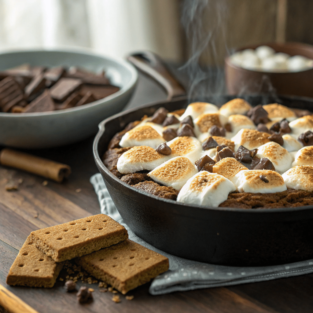 freshly baked one pan s’mores brownie