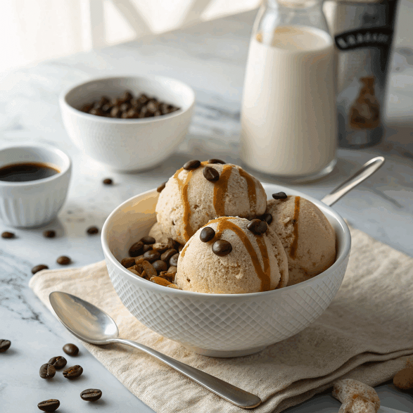 bowl of Vietnamese coffee ice cream