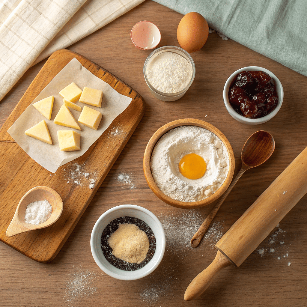 baking ingredients for Hamantaschen