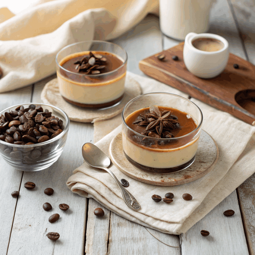 elegant espresso panna cotta