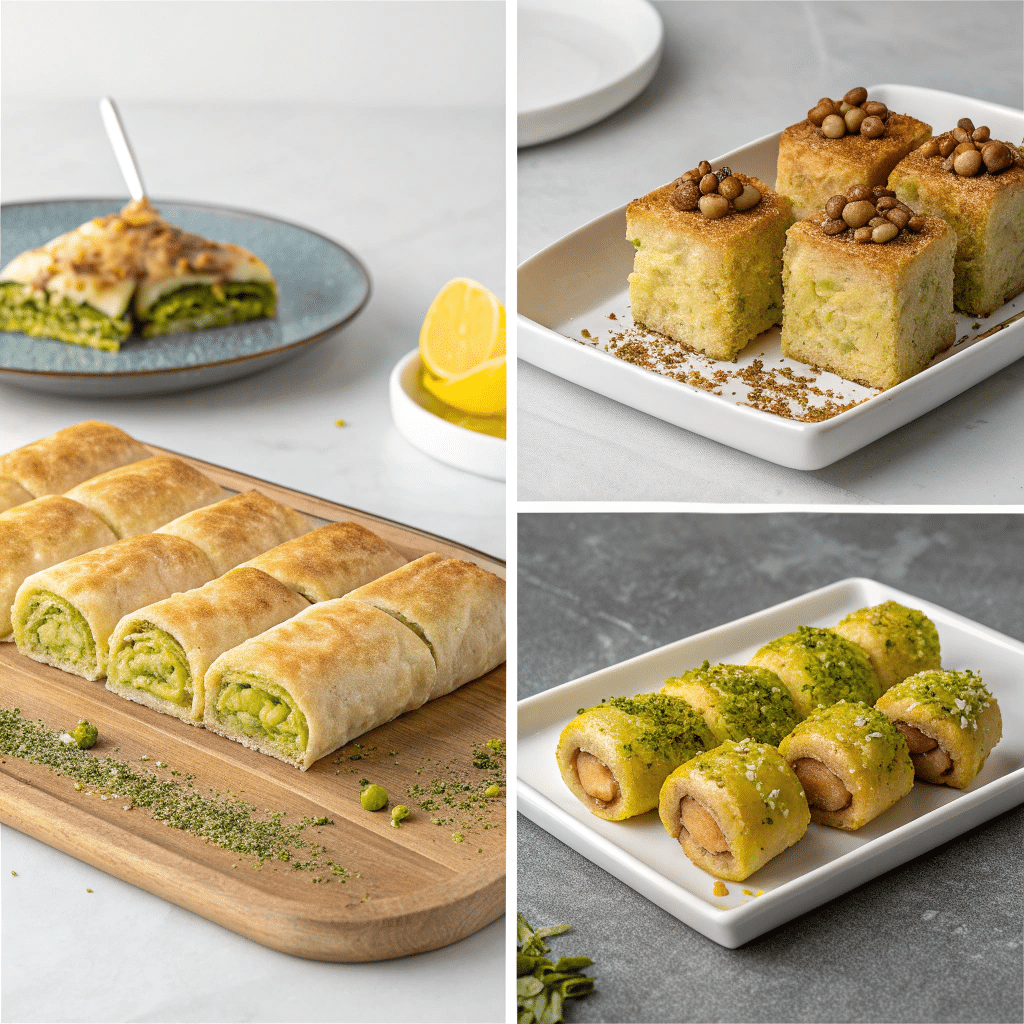 three versions of baklava