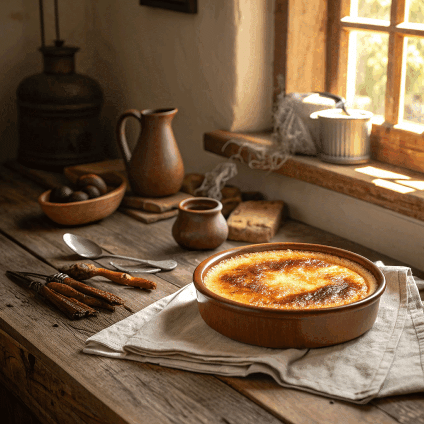 freshly baked tigelada custard