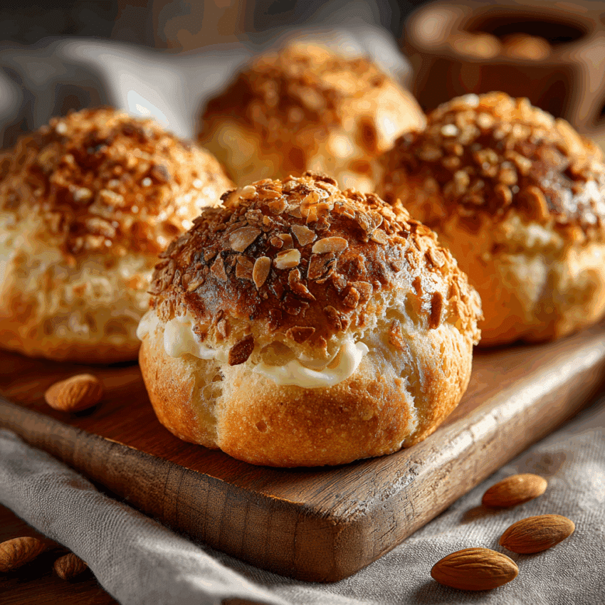 sliced German Bienenstich roll