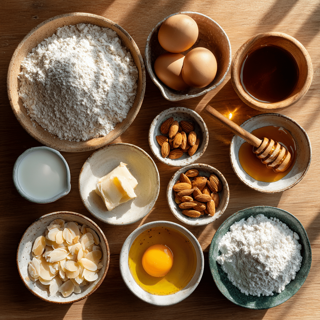 ingredients for German Bienenstich rolls