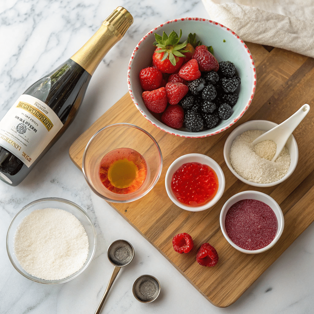 ingredients for sparkling wine jelly cups