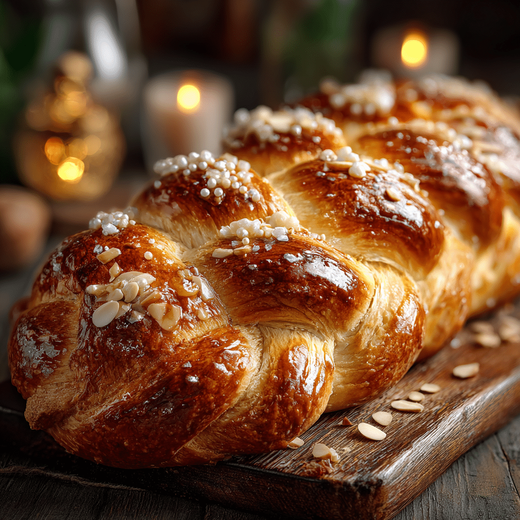 czech vanocka sweet challah loaf