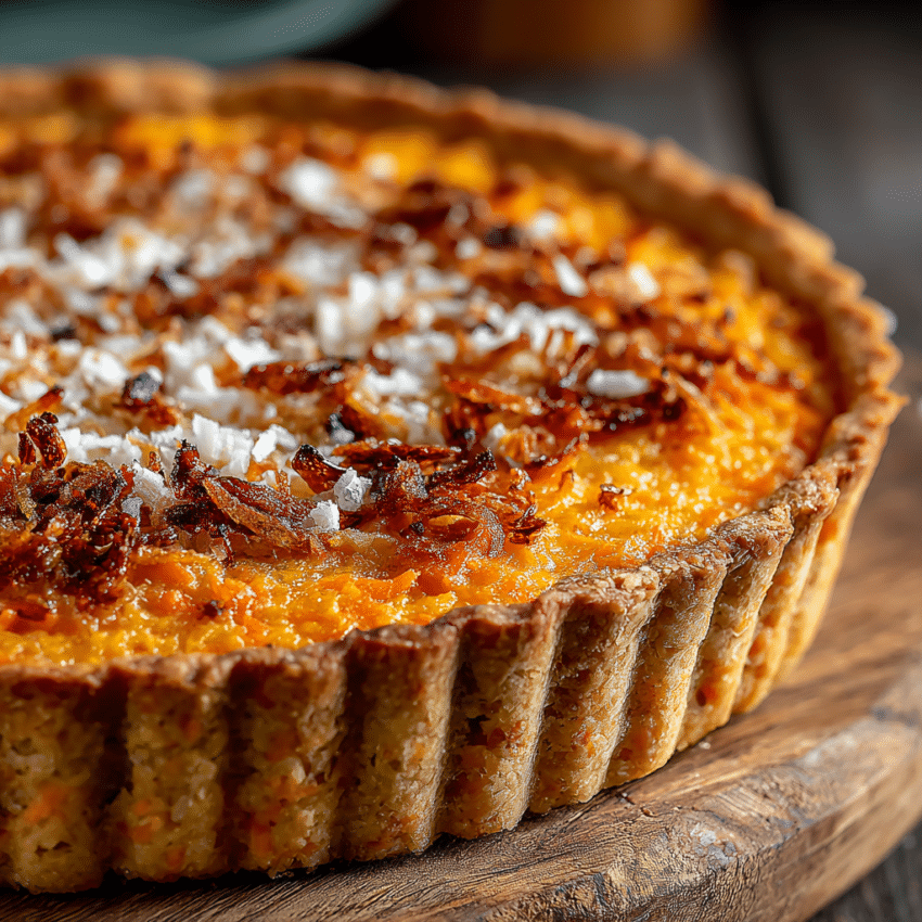 Latvian sklandrausis carrot rye tart