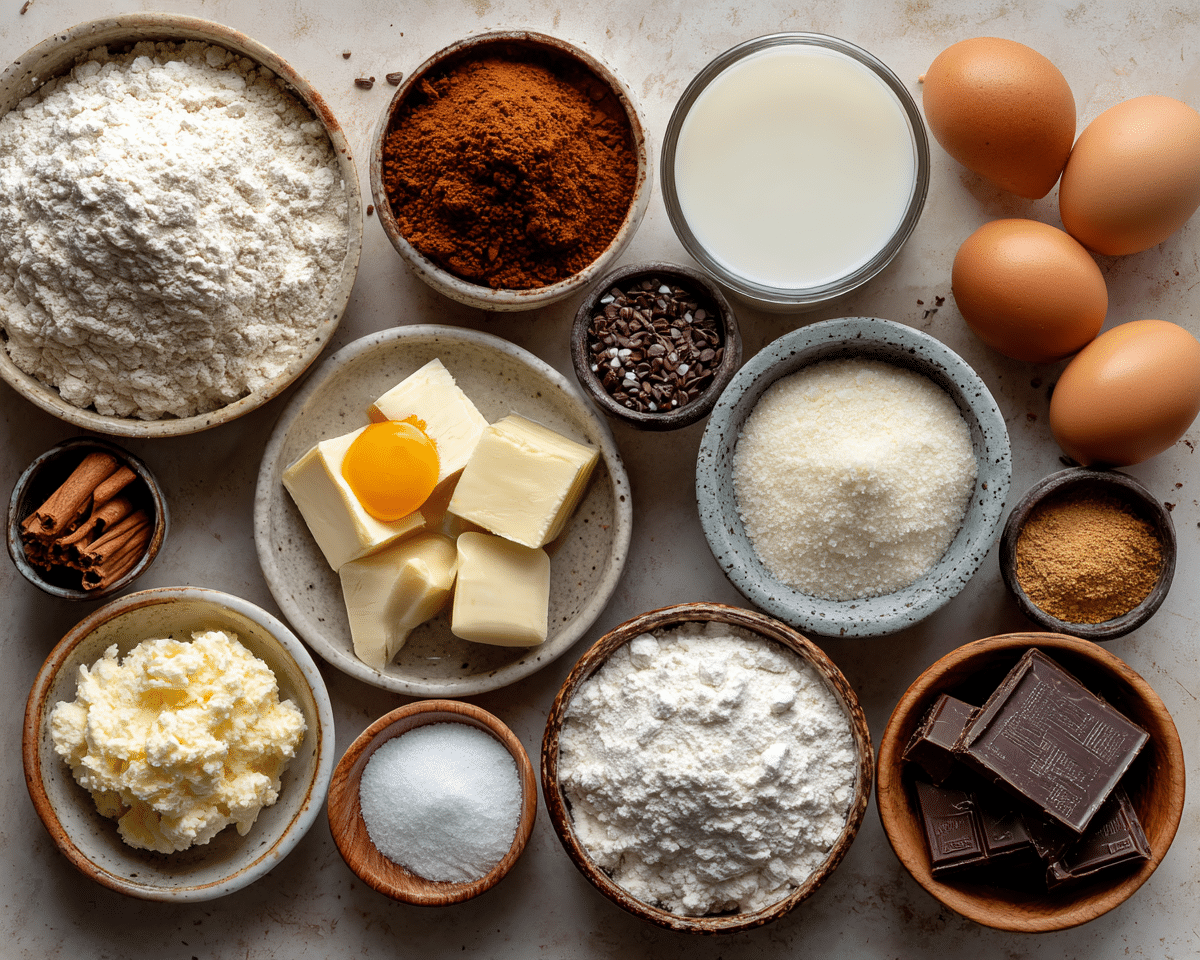 all ingredients for a pumpkin spice babka