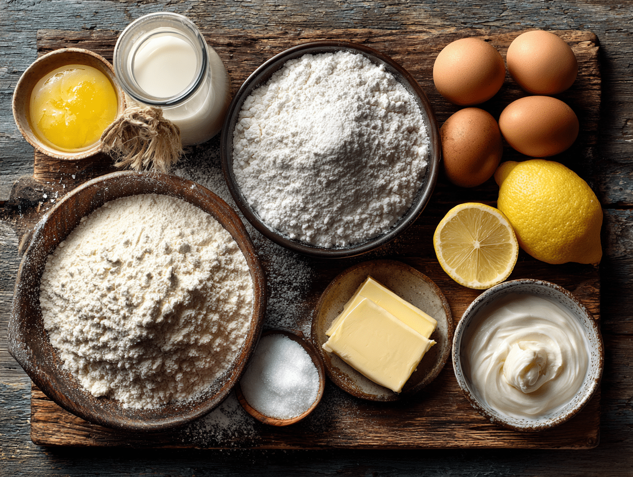 ingredients for Portuguese rice muffins
