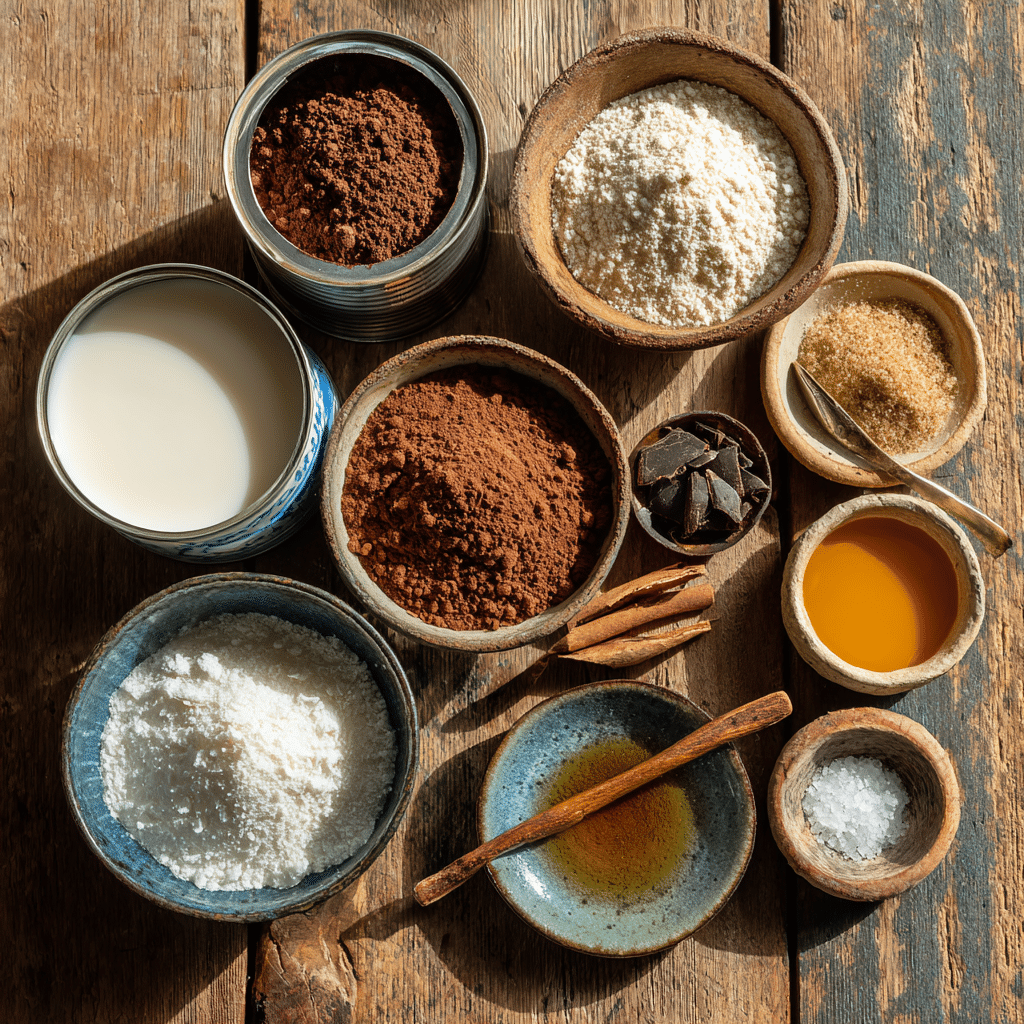 ingredients for coconut milk hot chocolate