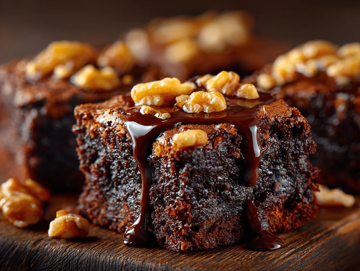 Thick fudgy chocolate brownies