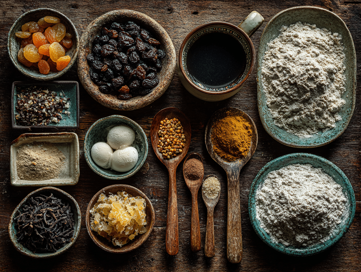 ingredients for Irish Barmbrack Fruit Loaf