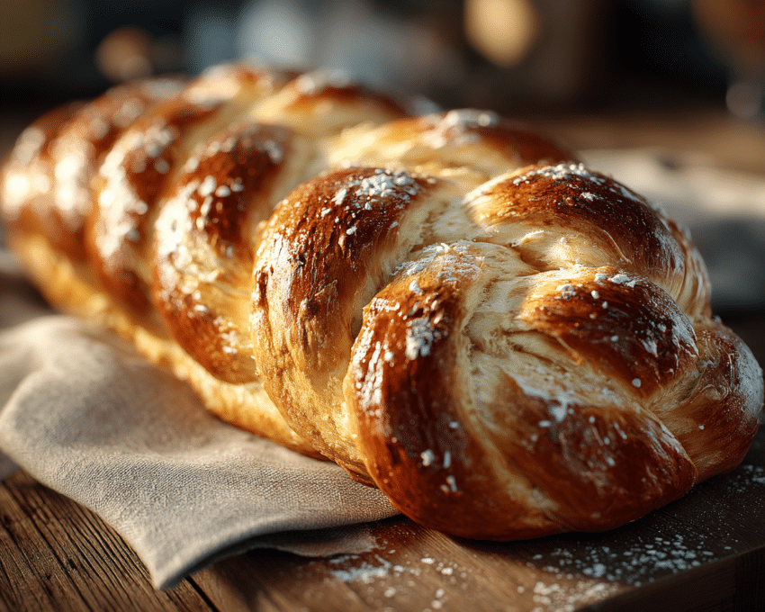 Polish chalka sweet braided bread