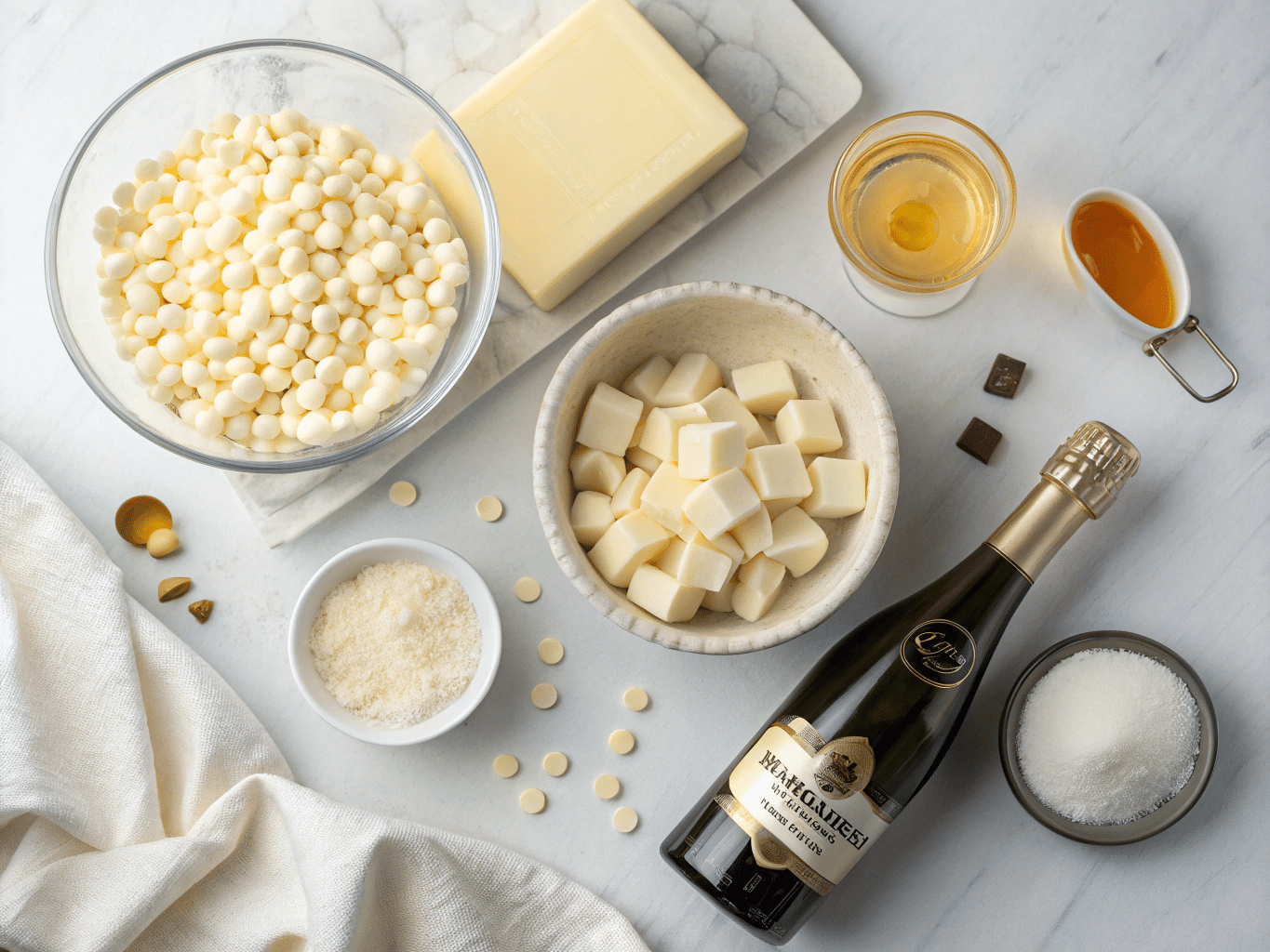 white chocolate champagne fudge