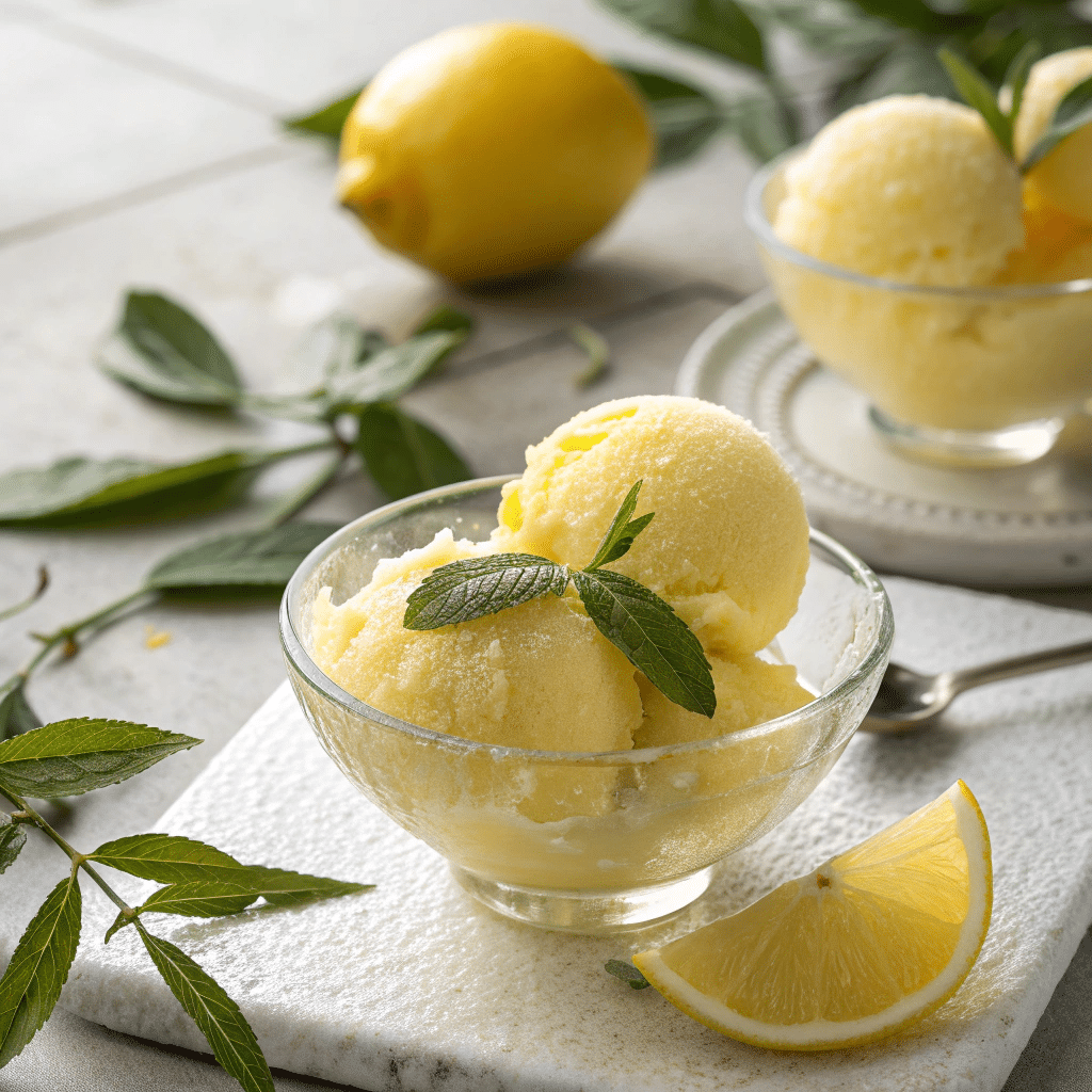 lemon verbena sorbet