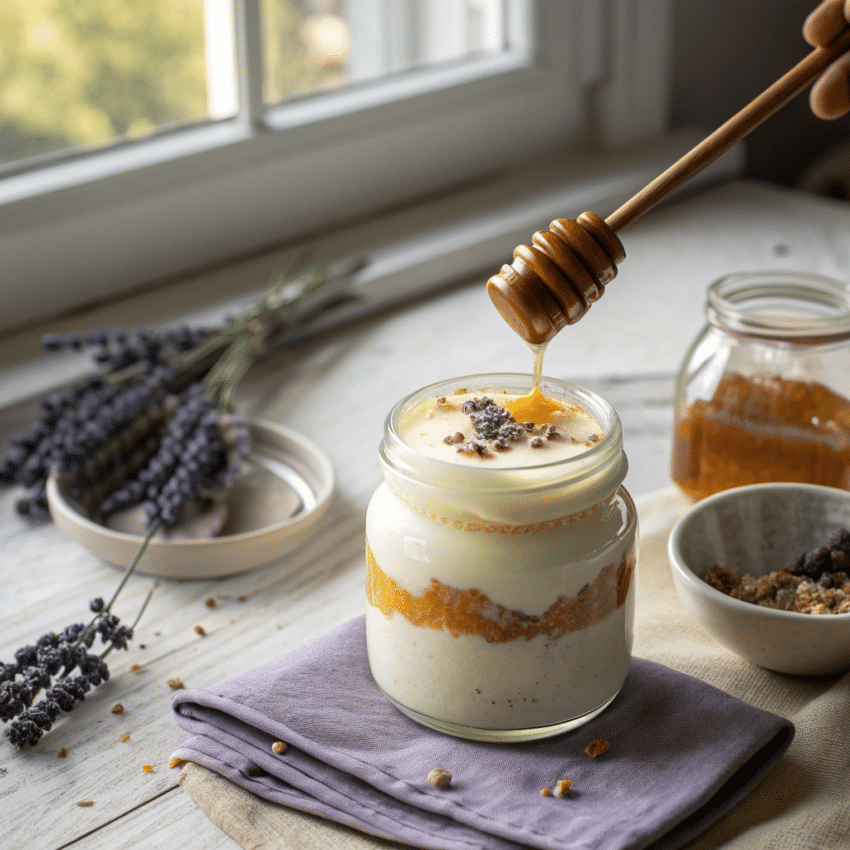 lavender honey yogurt pot