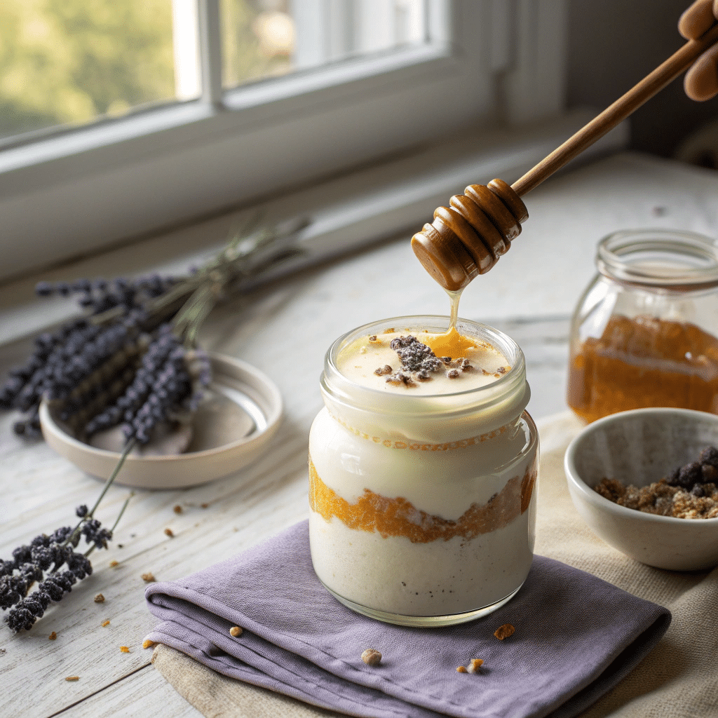lavender honey yogurt pot