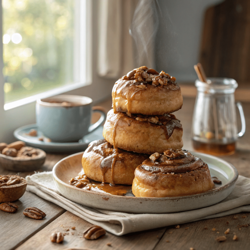 freshly baked maple pecan sticky buns