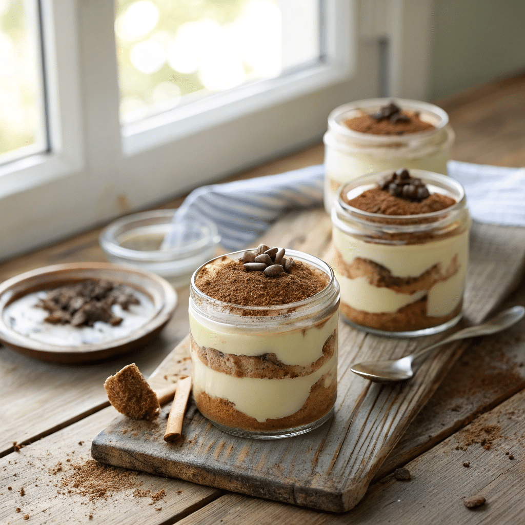 mini tiramisu jars