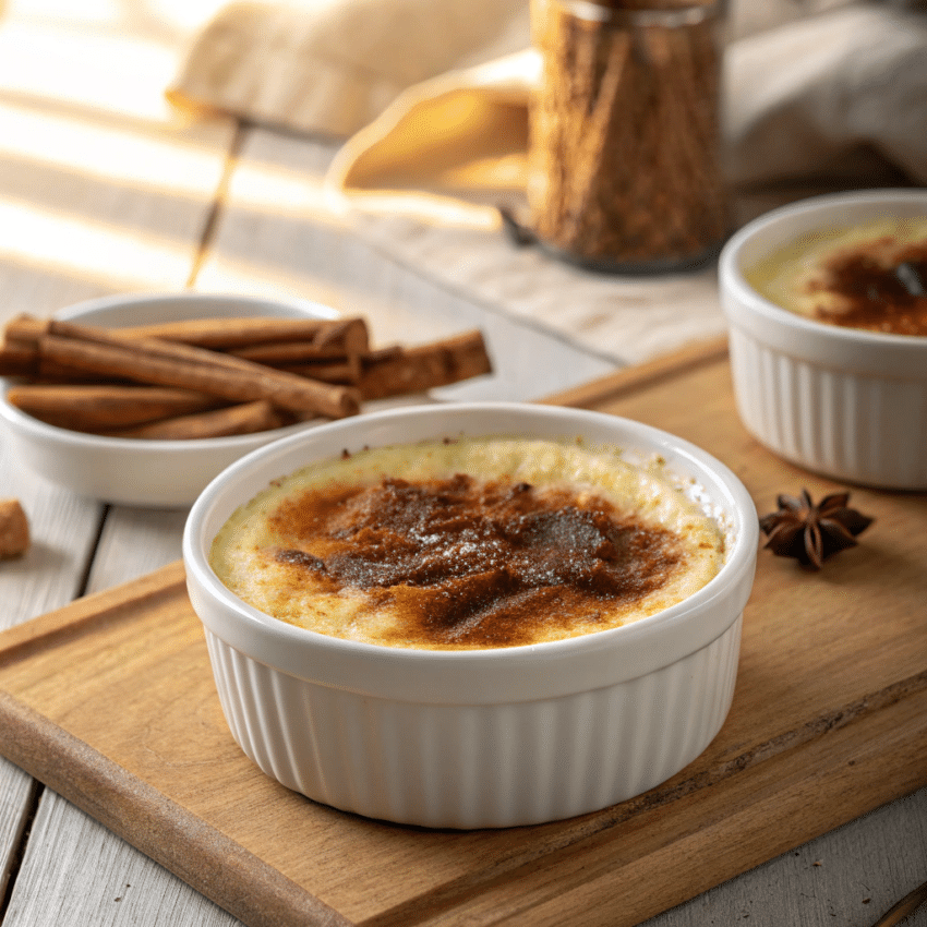 Turkish sütlaç baked rice pudding