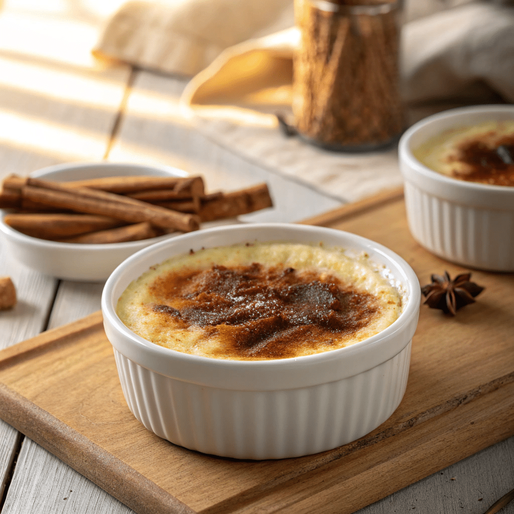 Turkish sütlaç baked rice pudding