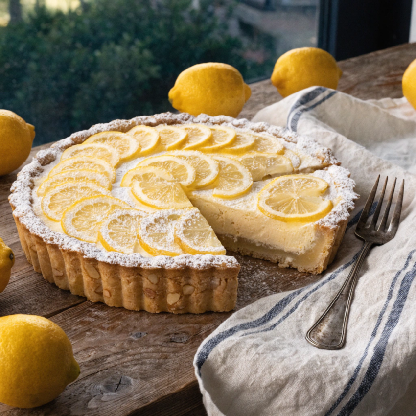 Italian ricotta lemon tart