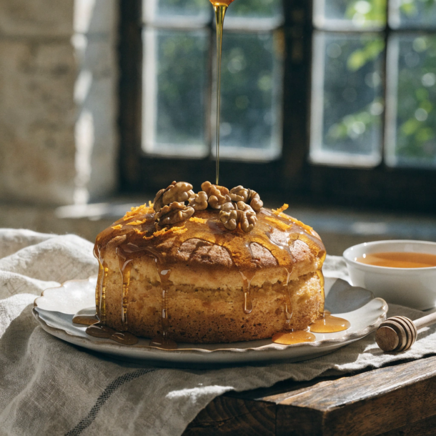 Ancient Greek plakous honey cake
