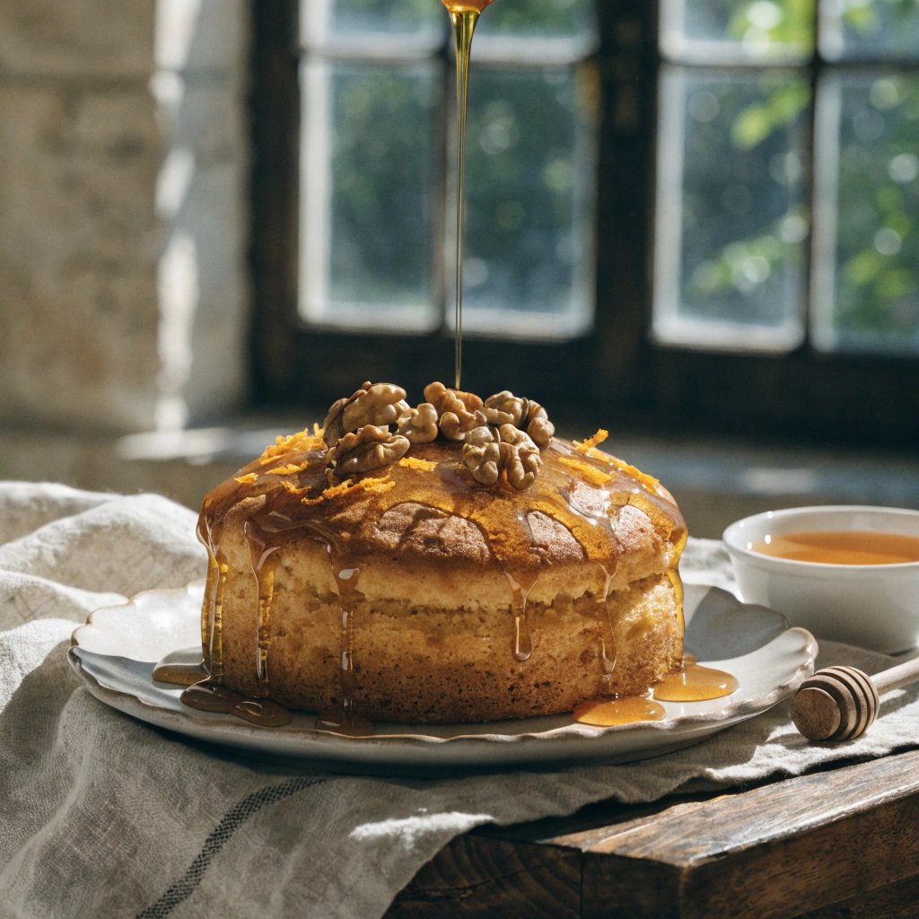 Ancient Greek plakous honey cake