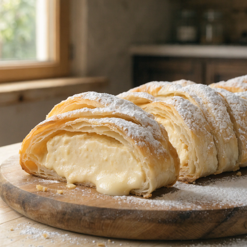 Serbian štrudla with sweet cheese